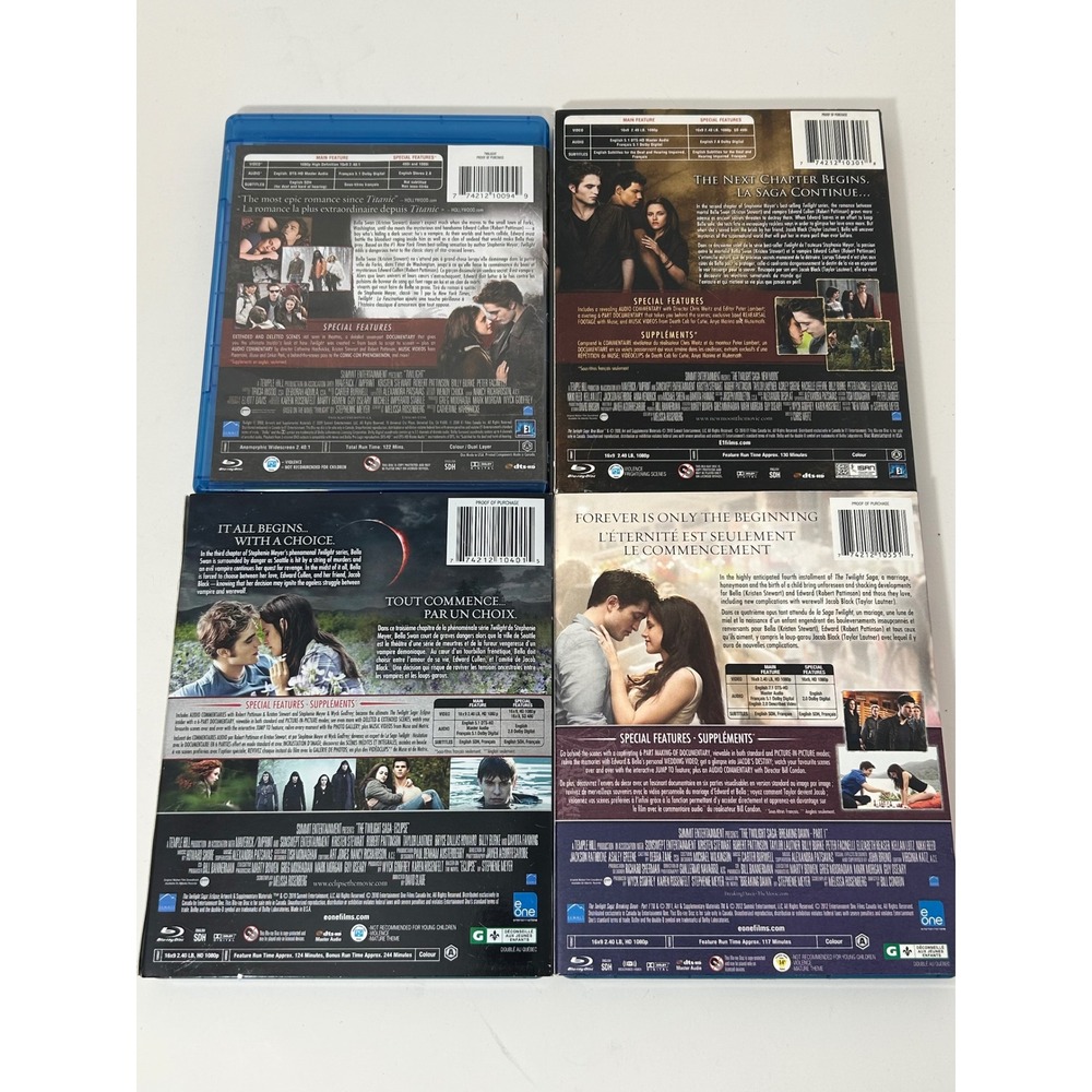 The Twilight Saga Blu-ray Lot Twilight New Moon Eclipse Breaking Dawn Part 1 - Picture 10 of 10